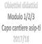 INDICE. MANSIONARIO CAPO CANTIERE ASIP-TI pag. 3. MODULO APPLICAZIONI 1 E 2 OBIETTIVI DIDATTICI pag. 4/5