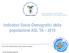 Direttore Generale: Avv. Stefano Rossi Direttore Sanitario: Dr. Vito Gregorio Colacicco Indicatori Socio-Demografici della popolazione ASL TA 2019