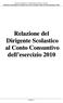 Istituto Comprensivo Gian Battista Puerari - Sospiro Relazione del Dirigente Scolastico al Conto Consuntivo dell esercizio finanziario 2010