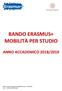 BANDO ERASMUS+ MOBILITÀ PER STUDIO ANNO ACCADEMICO 2018/2019
